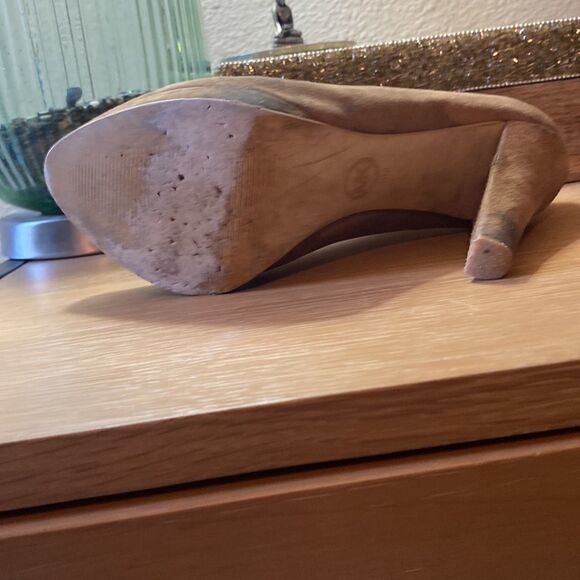 Michael Kors Tan Suede Heels Booties. Leather Size 9 Ankle Boot - Picture 15 of 16